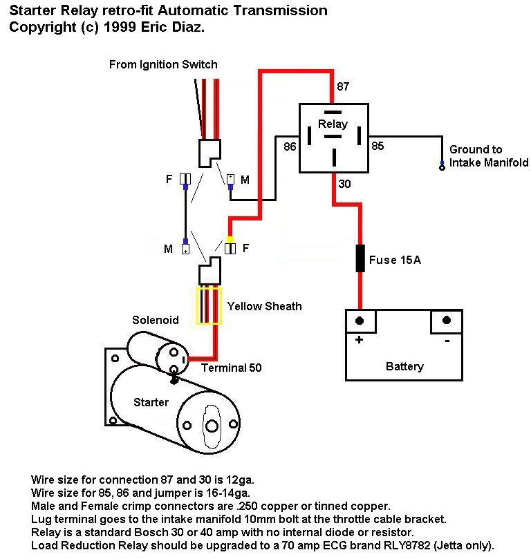 Starter relay diagram wires